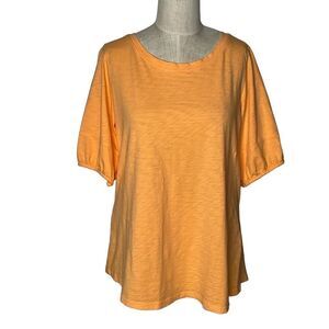 NWOT Soft Surroundings tangerine shirt 100% cotton- Size L